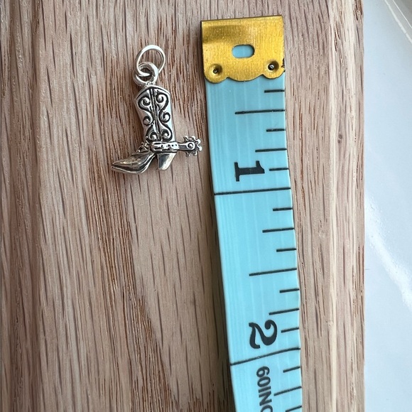 Cowboy Boot Vintage Sterling Silver Charm NOS Western Boot - Picture 8 of 8